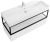 Консоль стальная с двойной раковиной подвесная Cezares Cadro 120 Nero одноярусная, раковина белая