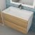 Тумба с раковиной Uperwood Barsa 293020534 80x45, раковина белая подвесная тумба белая/дуб сонома
