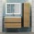 Тумба с раковиной Uperwood Barsa 293020543 80x45, раковина белая подвесная тумба черная/дуб сонома