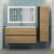 Тумба с раковиной Uperwood Barsa 293020544 100x45, раковина белая подвесная тумба черная/дуб сонома