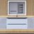 Тумба с раковиной Uperwood Tanos-Classic Quartz 3930421703 100x45, белая графит/бетон
