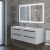 Тумба с раковиной Uperwood Tanos 229111020233 120x45 подвесная, двойная, 4 ящика, белая/графит