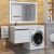 Тумба под стиральную машину с раковиной Uperwood Magenta 51930205154 120x50 подвесная, белая/графит, выдвижной ящик, левая