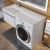 Тумба под стиральную машину с раковиной Uperwood Magenta 51930205154 120x50 подвесная, белая/графит, выдвижной ящик, левая