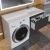 Тумба под стиральную машину с раковиной Uperwood Magenta 52930205155 120x50 подвесная, черная, выдвижной ящик, правая