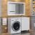 Тумба под стиральную машину с раковиной Uperwood Magenta 52930205156 120x50 напольная, белая, с дверцами, правая