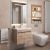 Тумба с раковиной Uperwood Eva 3930313467 50x35 подвесная, Крафт Табачный, с дверцами