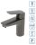 Смеситель для раковины BelBagno Due DUE-LVM-GM-W0, оружейная сталь