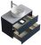 Тумба с раковиной Aqwella Геометрия GE01082GRM+STG814X476GS 81x49 подвесная