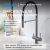 Смеситель для кухни ABBER Wasser kreis AF81141NG с подключением фильтра и выдвижным изливом, оружейная сталь