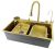 Кухонная мойка Fmark FSC002C 75x46 стальная, матовое золото