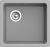 Кухонная мойка Rivelato BK-45 grigio metallizzato 49x46 из кварцевого композита, серый металлик