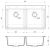 Кухонная мойка Rivelato X-90-2D brina 87x52 из кварцевого композита, иней