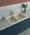 Кухонная мойка Rivelato X-90D beige scuro 87x52 из кварцевого композита, темно-бежевый