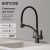 Смеситель для кухни SANCOS Eri SC4001GG с гибким изливом, вороненая сталь/черный