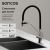 Смеситель для кухни SANCOS Dora SC4003CH с гибким изливом, хром/черный