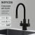 Смеситель для кухни SANCOS Arno SC4005MB с гибким изливом, черный матовый/черный
