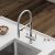 Смеситель для кухни SANCOS Imola SC4010CHwh с гибким изливом, хром/белый