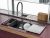 Смеситель для кухни OMOIKIRI Kanto BN-WH 4994298 с гибким изливом и подключением фильтра, нержавеющая сталь/белый